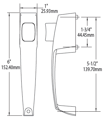 Push Button Handle Dimensions Wright Products